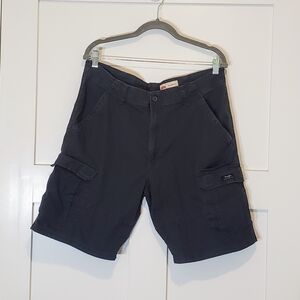 Wrangler Size 34 Cargo Shorts High Waisted Black Cotton Stretch